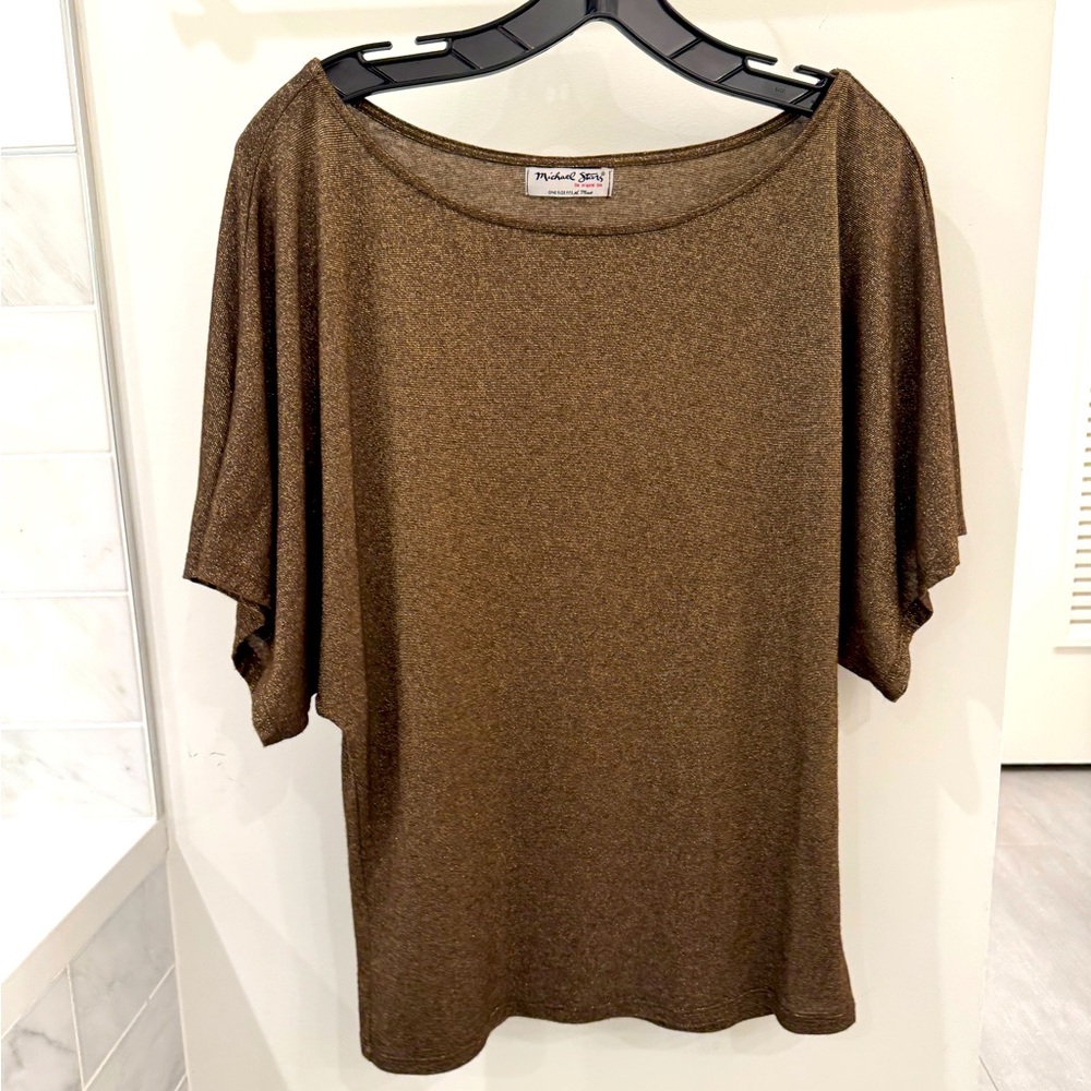 Michael Stars Metallic Gold Top One Size